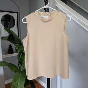 NY&C Cream Two Panel Draped Back Top
